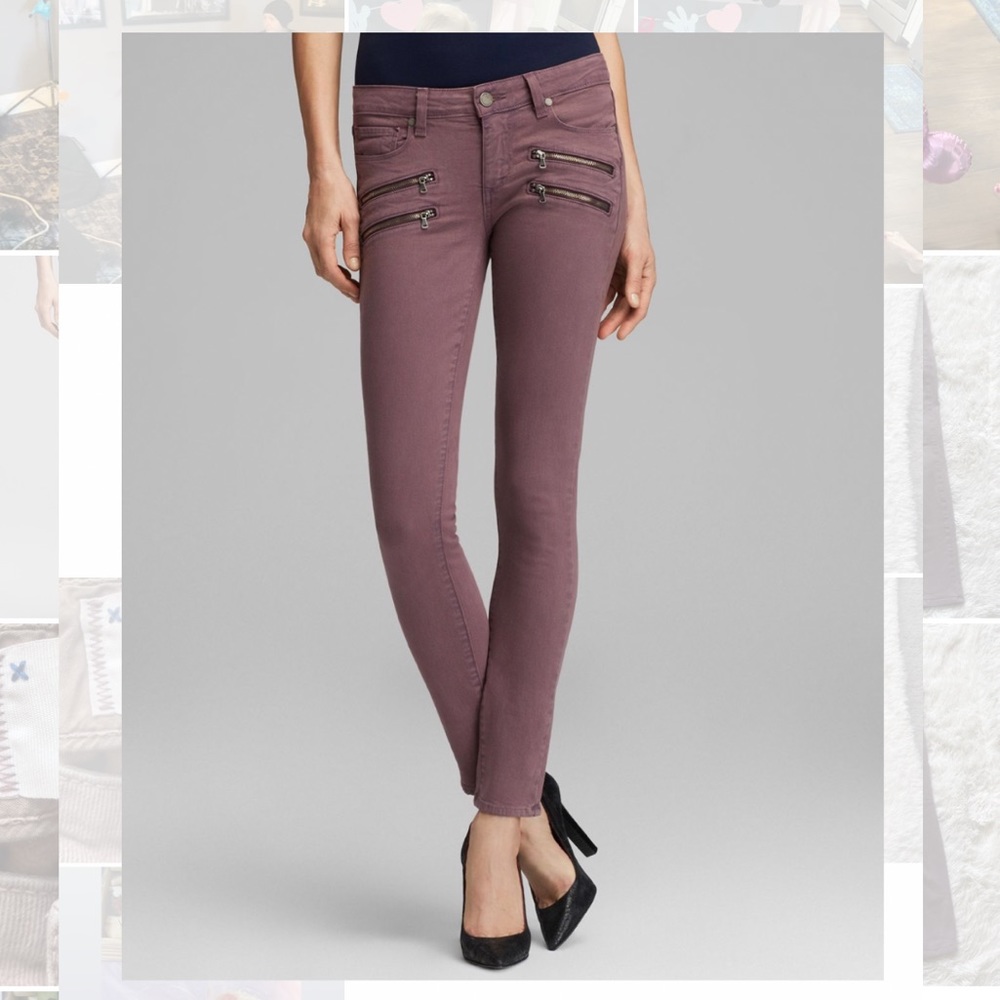 PAIGE mauve skinny MOTO denim
